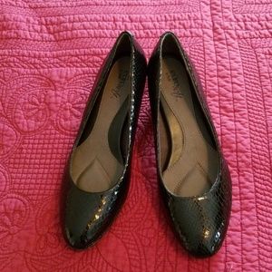 Black Snake Skin Heels